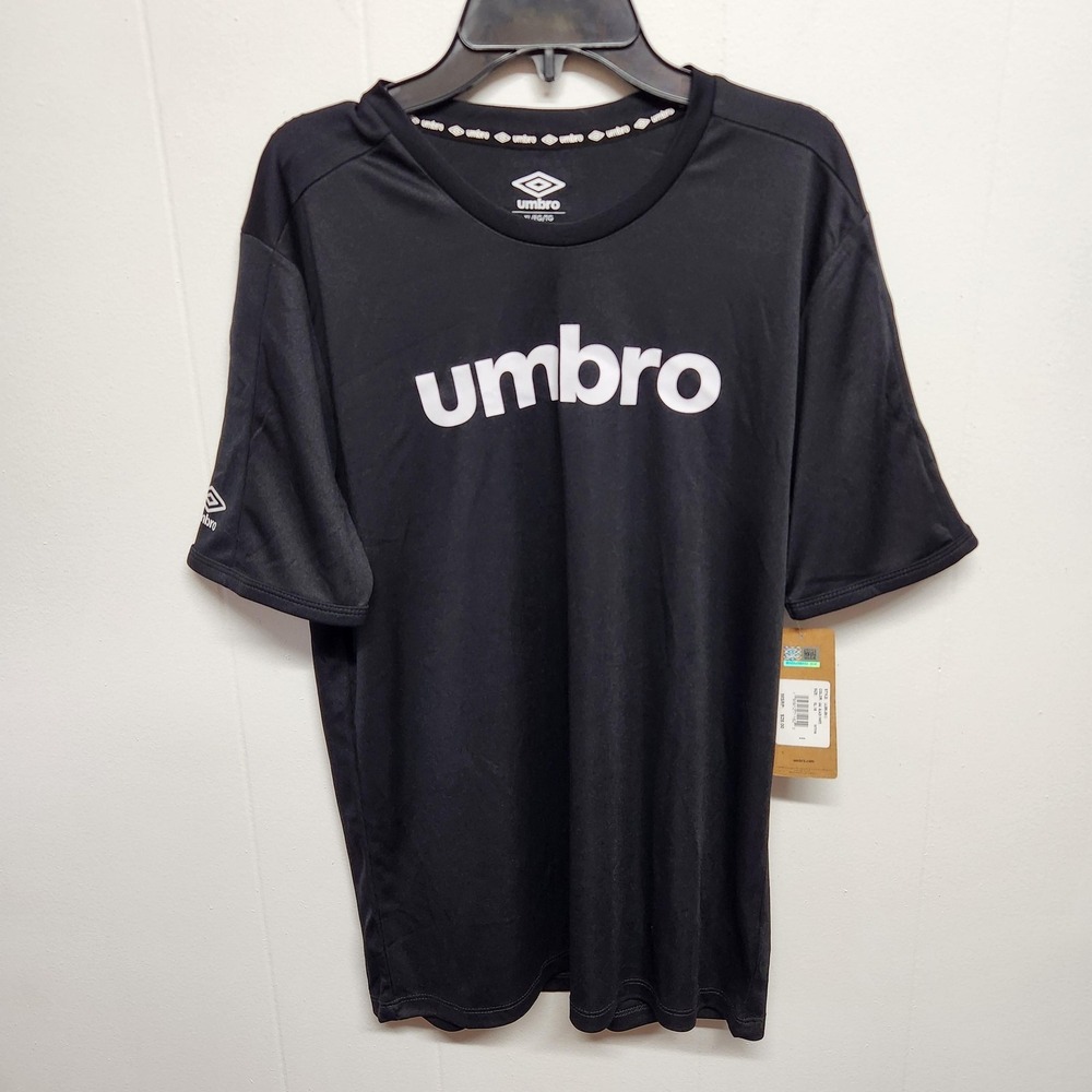 Umbro Shirt Shorts Set Boys Size 18 Black Check Jersey Activewear Summer
